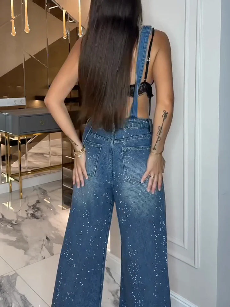 Ripped Denim Overalls