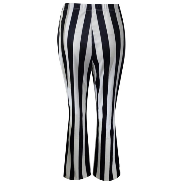 Women's Stylish High Waisted Flared Pants with Vertical Stripes | Ideal for All Seasons