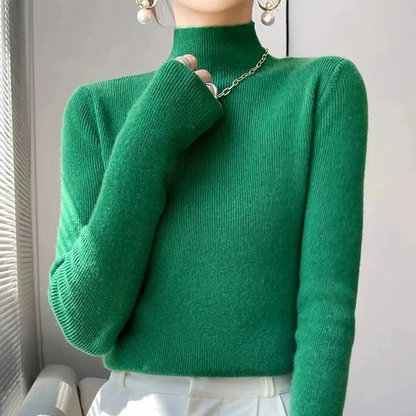 Jersey de cuello alto ajustado y grueso para mujer | Ideal para otoño/invierno