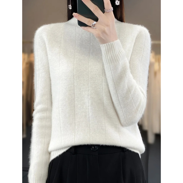 Suéter de cuello alto para mujer, resistente al viento y con forro | Ideal para otoño/invierno