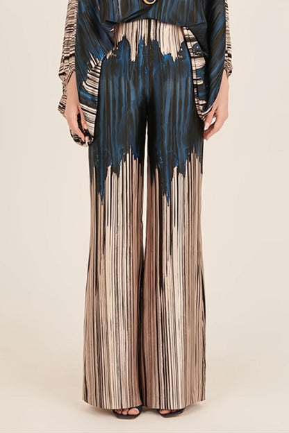 Conjunto de dos piezas con ondas abstractas - Azul-Marrón