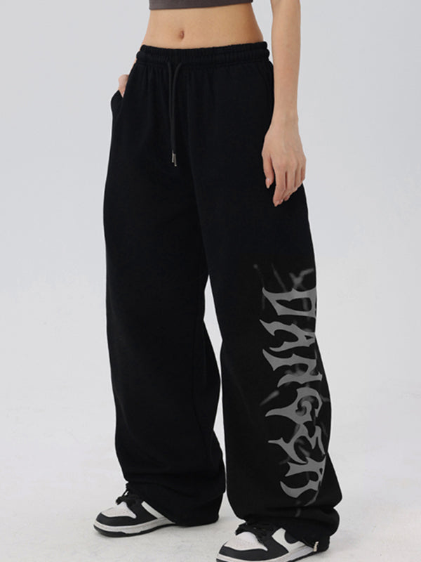 Vintage Hiphop Alphabet Graphic Baggy Sweatpants