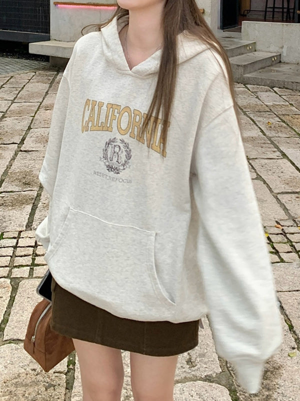 Letter Print Oversized Hoodie