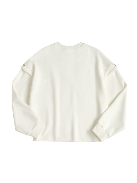 Solid Color Label Decor Oversized Hoodie