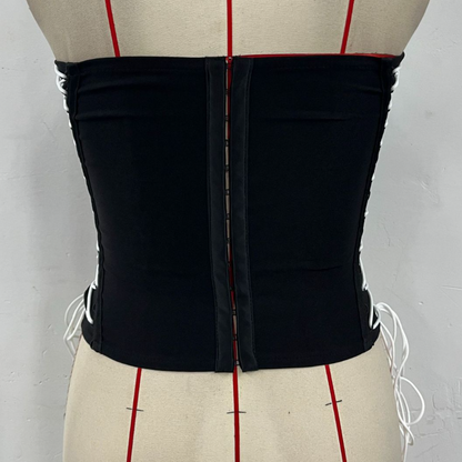 Self tie solid button backless crop top  | Festival Outfits Women