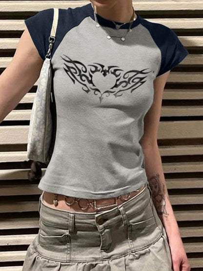 Wings Print Short Sleeve Tee