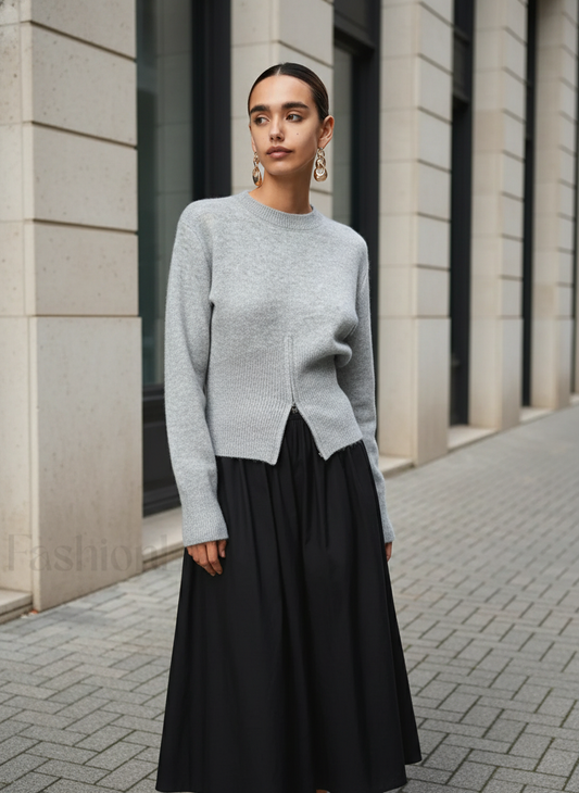 Half Zip Graceful Fuzzy Sweater