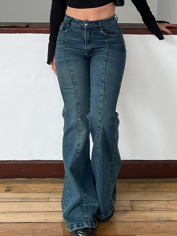 Slim Fit Blue Flare Jeans