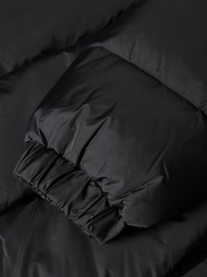 Solid Drawstring Hem Short Puffer Jacket