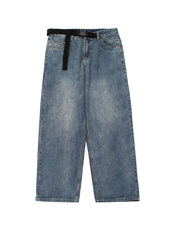 Retro Washed Dangle Mopping Boyfriend Jeans