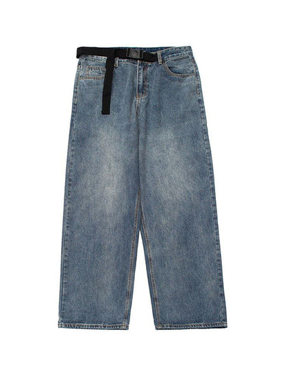Retro Washed Dangle Mopping Boyfriend Jeans