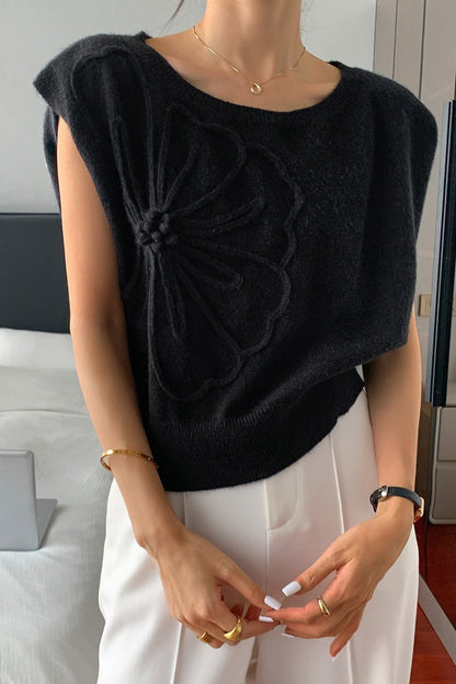 Casual Short Sleeve Knit Sweater