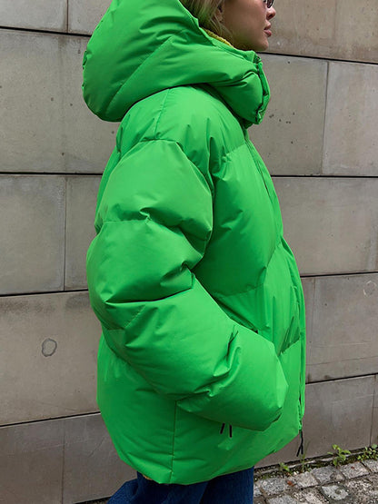 Multicolor Hooded Puffer Jacket
