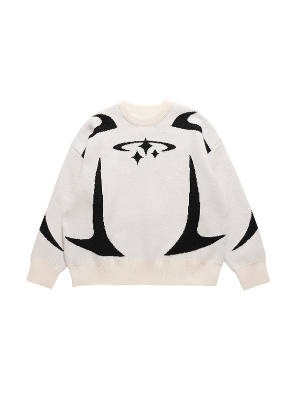 Star Jacquard Baggy Sweater