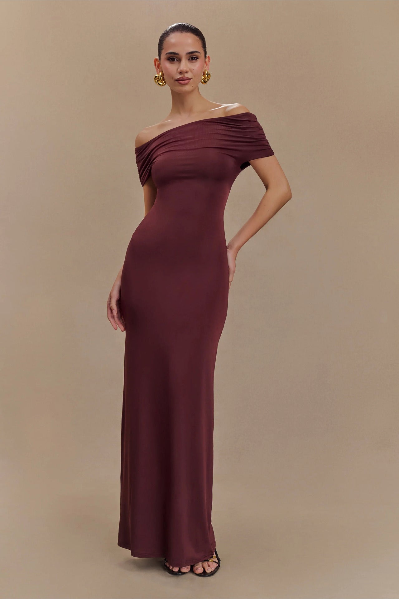 Bodycon Off Shoulder Backless Midi Dress