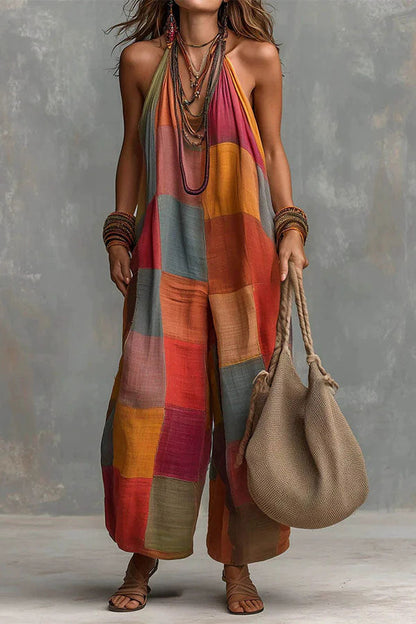 Maya Boho Chic Patchwork Jumpsuit