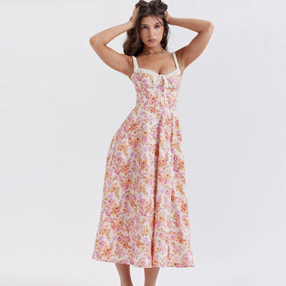 light jade print bustier sundress