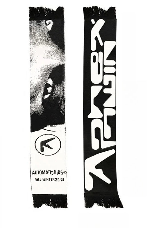 Y2K Aphex Twin Hip-Hop Knit Scarf