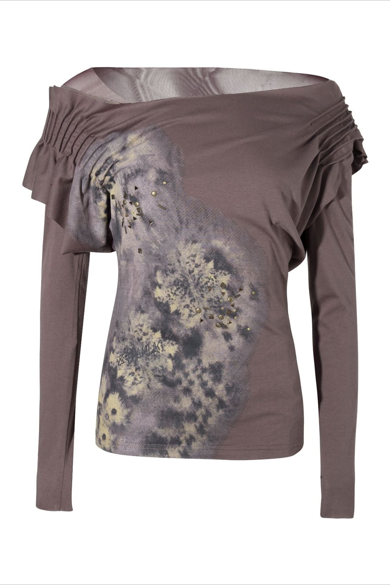 Y2K Wasteland Rhinestone Tie Dye Long Sleeve T-shirt