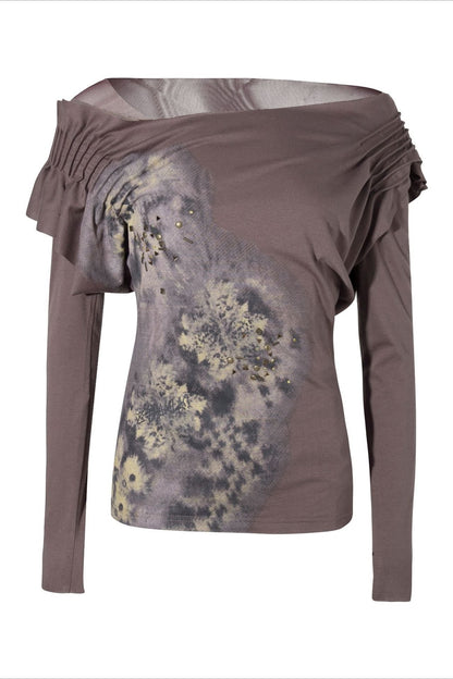 Y2K Wasteland Rhinestone Tie Dye Long Sleeve T-shirt