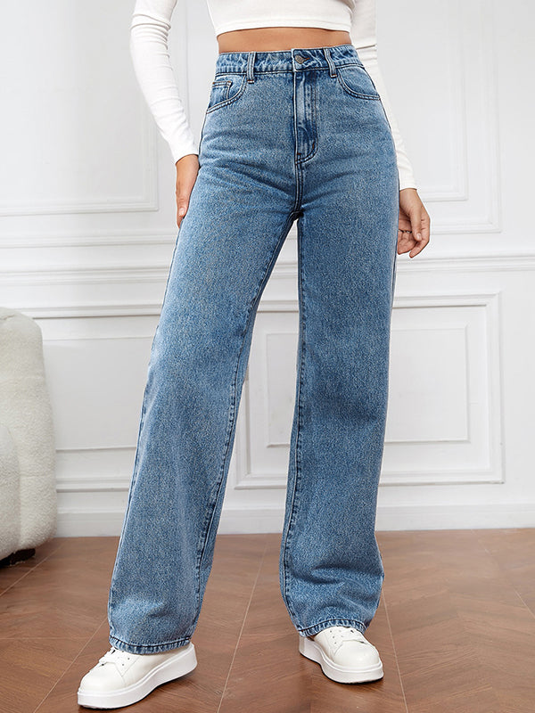 Vintage Wash Elastic Boyfriend Jeans