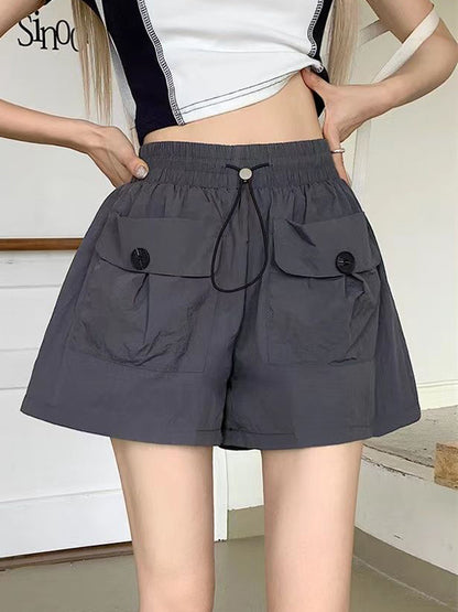 Dual Pocket Drawstring Shorts