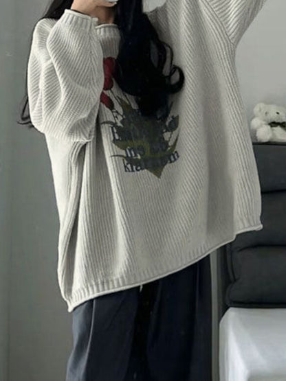 Tulip Jacquard Loose Sweater