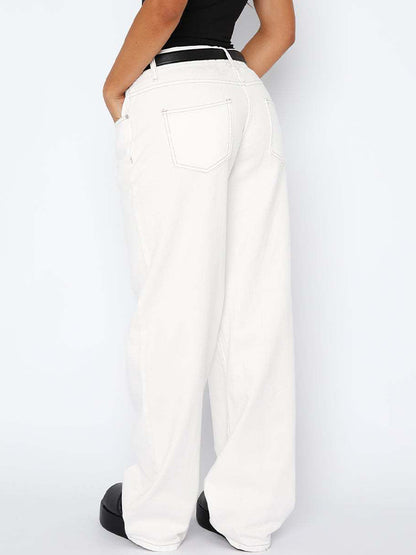 Versatile Simple Midriff Boyfriend Jeans