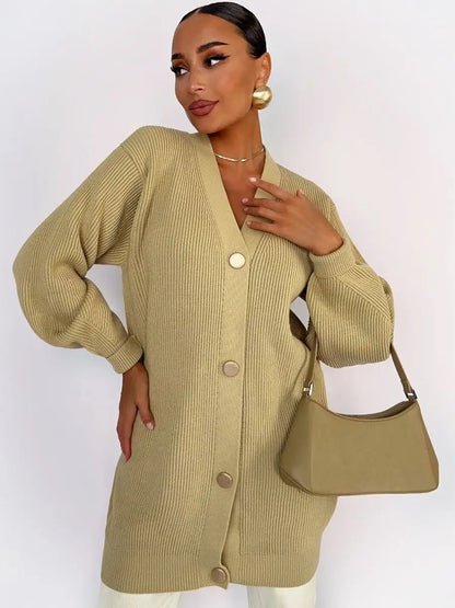 Solid Loose Knit Cardigan