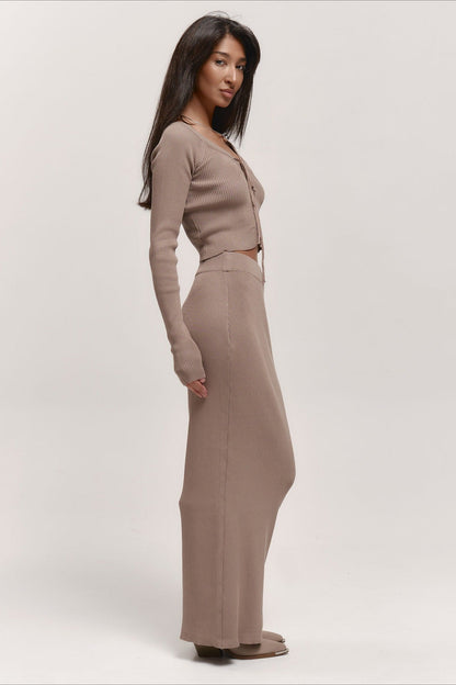 V-Neck Knit Crop Top Sweater Dress