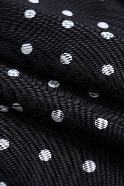 Polka Dots Print Metallic Decor Tube Top And Cut Out Skirt Set