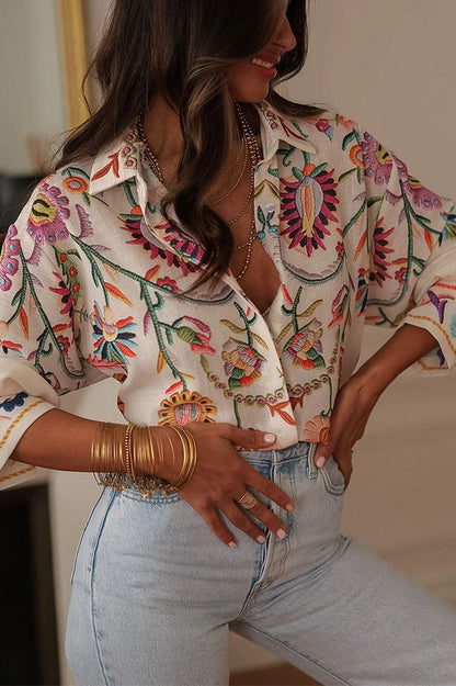 Wanderlust Floral Print Casual Shirt