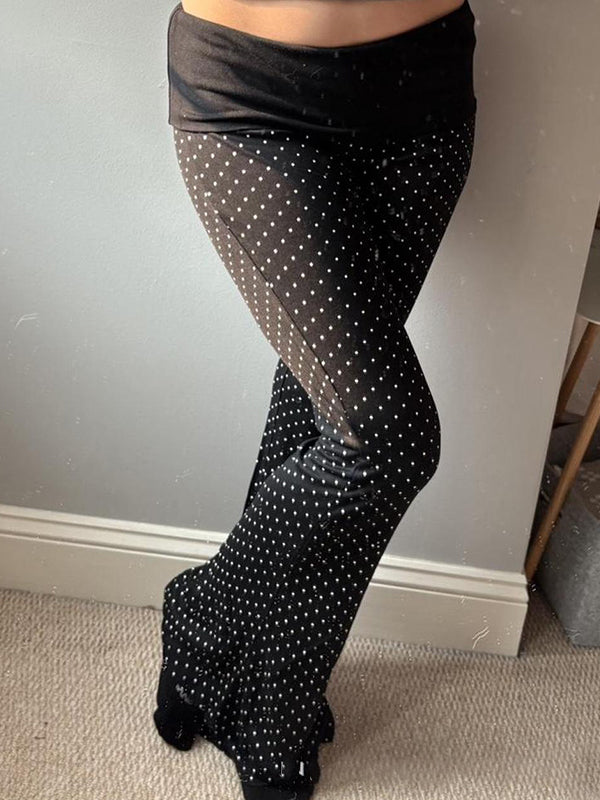 Polka Dots Flare Leg Pants