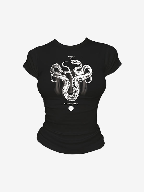Snake Print Short Sleeve Tee