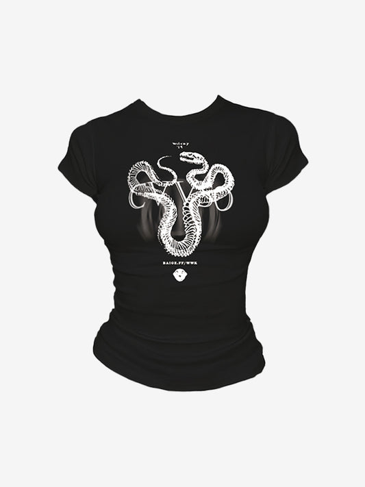 Snake Print Short Sleeve Tee