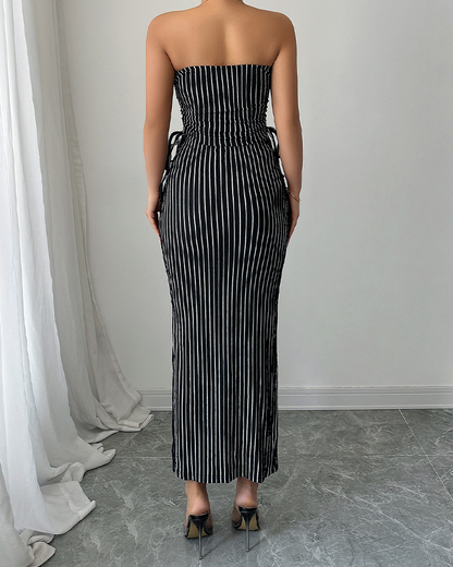 Elegant One-Shoulder Slim Dress Set