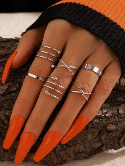 6pcs Cross Decor Ring for Women