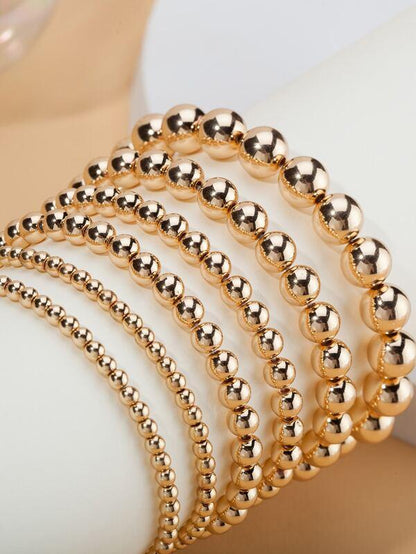 6pcs Round Ball Beaded Bracelet for Women