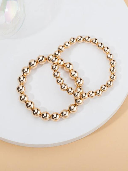 6pcs Round Ball Beaded Bracelet for Women