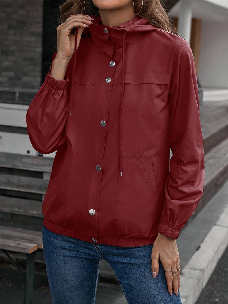 Chaqueta impermeable moderna y elegante con capucha para mujer | Ideal para actividades al aire libre