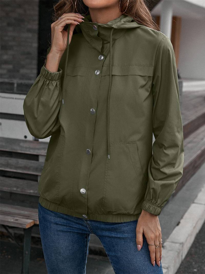 Chaqueta impermeable moderna y elegante con capucha para mujer | Ideal para actividades al aire libre