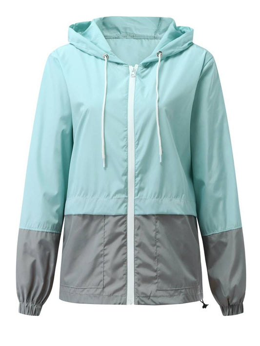 Chaqueta impermeable y colorida con capucha para mujer | Ideal para actividades al aire libre