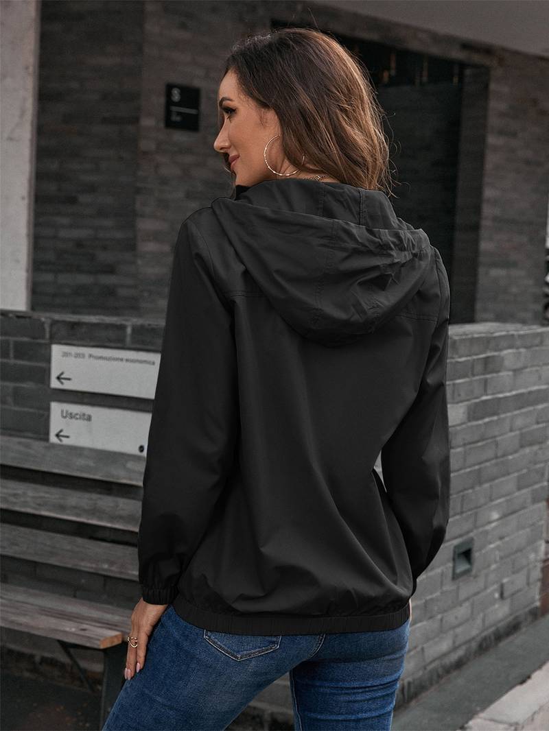 Chaqueta impermeable moderna y elegante con capucha para mujer | Ideal para actividades al aire libre