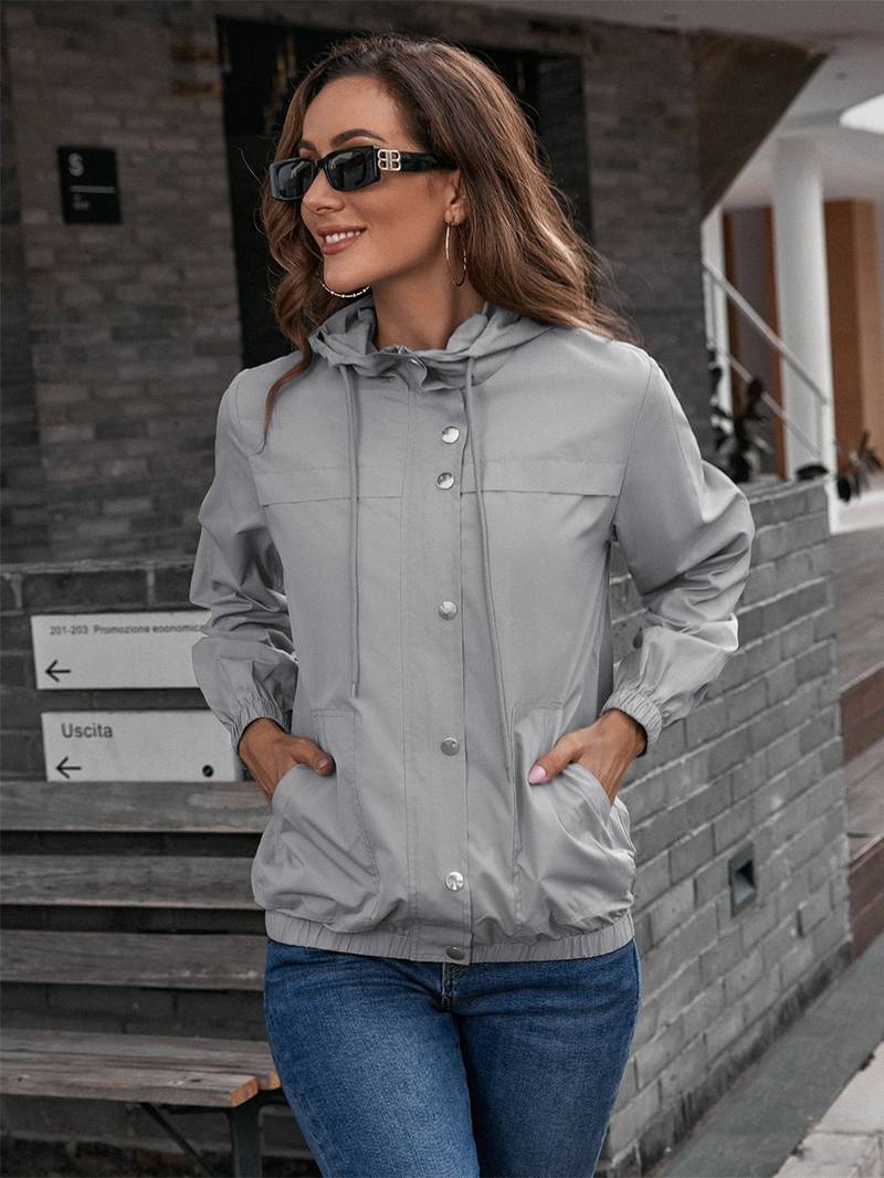 Chaqueta impermeable moderna y elegante con capucha para mujer | Ideal para actividades al aire libre