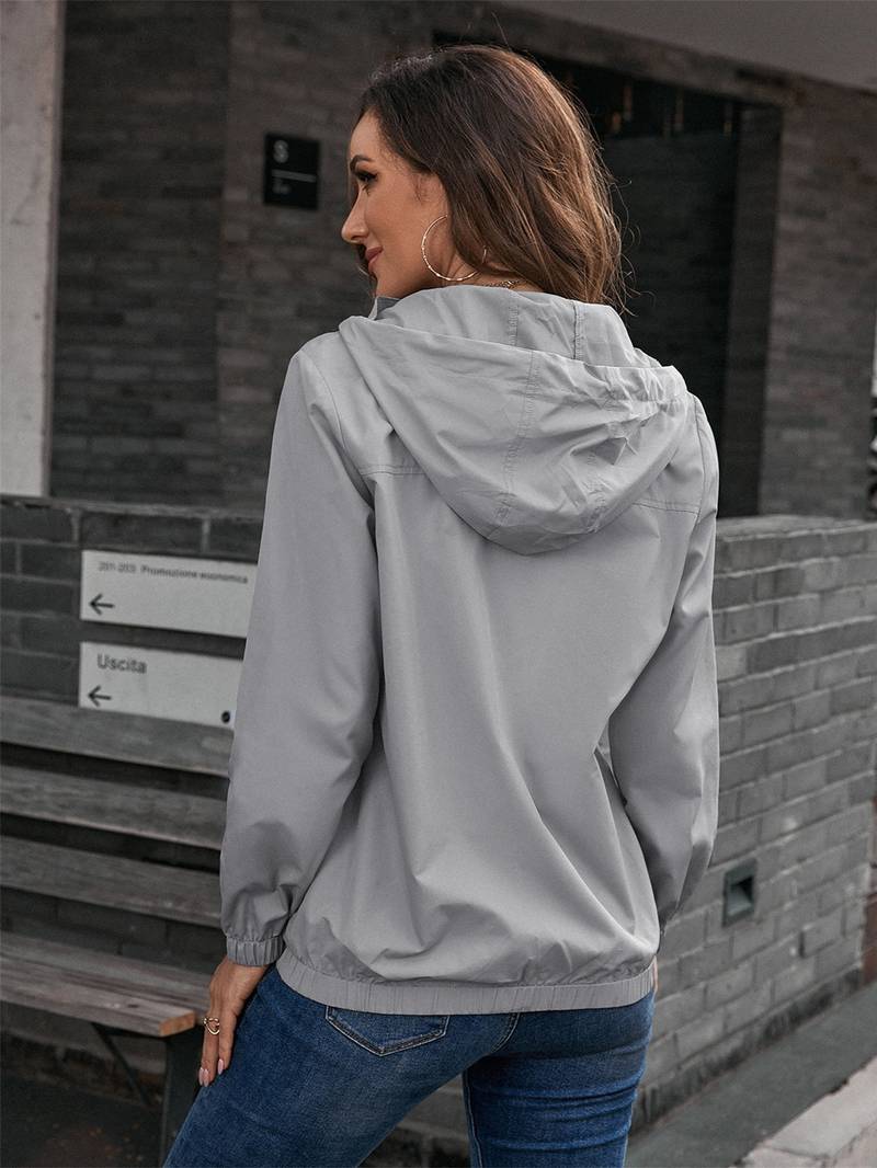 Chaqueta impermeable moderna y elegante con capucha para mujer | Ideal para actividades al aire libre