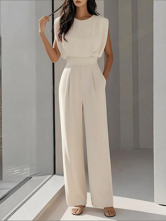 Sleeveless Waist Temperament Commuting Jumpsuits