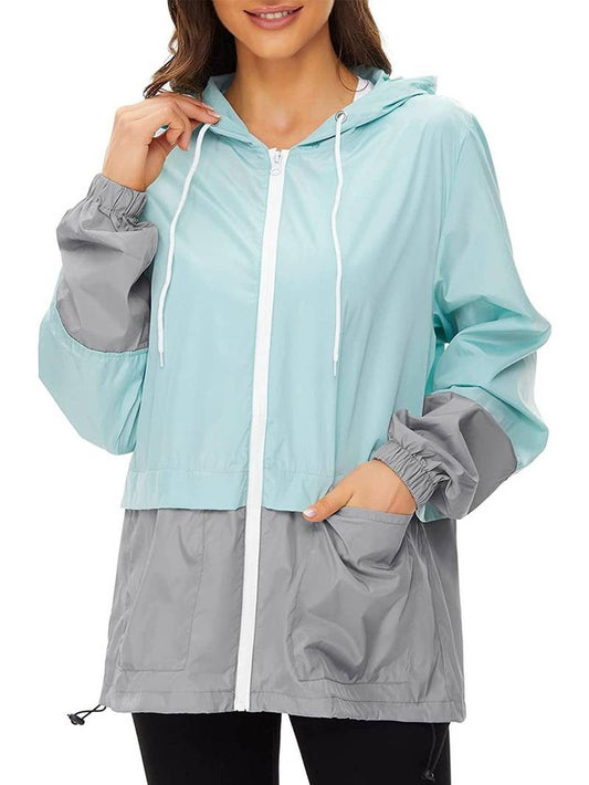 Chaqueta impermeable y colorida con capucha para mujer | Ideal para actividades al aire libre