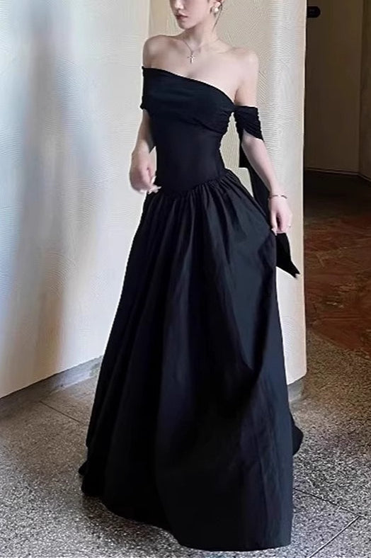 Black Flowy Swing Maxi Dress