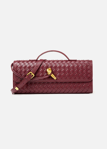 Maribel - Woven Leather Crossbody Bag with Top Handle