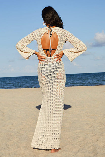 Hollow Knit Beach Cover Up